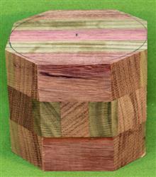 Bowl #420 - Purpleheart & Walnut Checkerboard Bowl Blank ~ 4 1/4" x 3 3/4" High ~ $18.99
